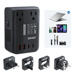 DOACE 220V to 110V Converter 350W Voltage Converter US to Europe for Hair Straig